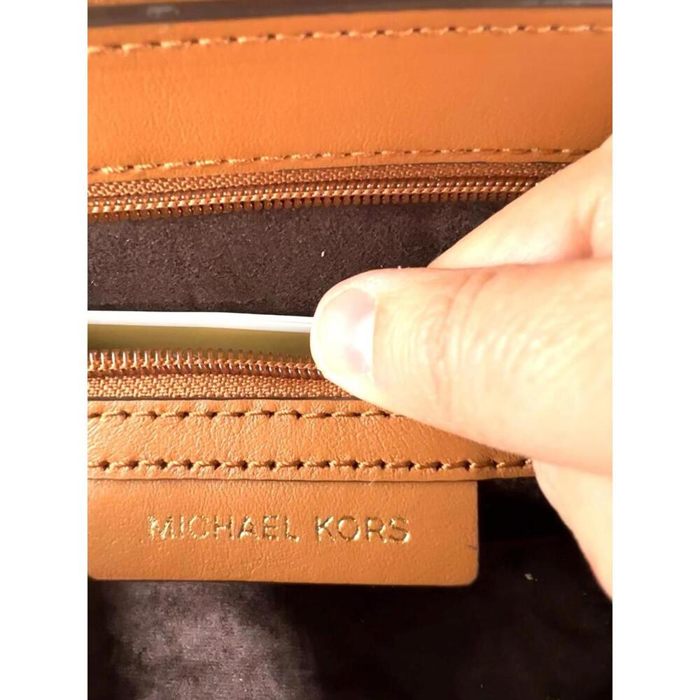 MICHAEL KORS Cary Medium Leather Saddle Bag Acorn Brown Great Fall Color NWT - Picture 6 of 9